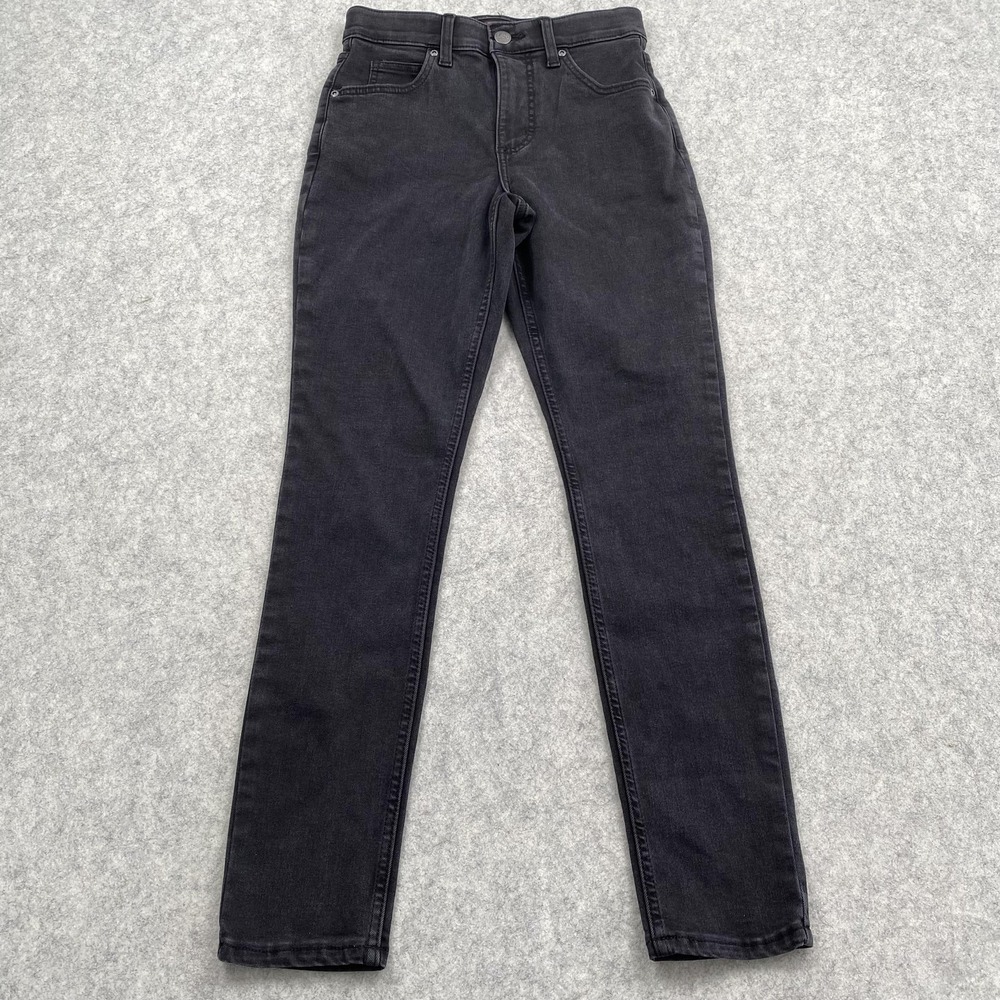 Lee Straight Jeans Womens 4 26x28 Gray Dark Wash High Rise Stretch 112339760